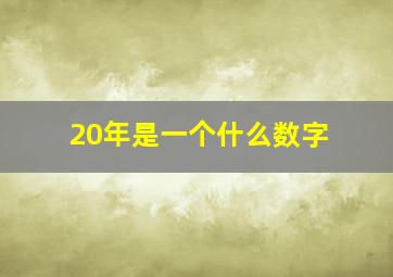 20年是一个什么数字