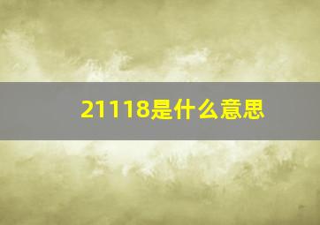 21118是什么意思