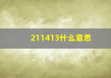 211413什么意思