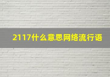 2117什么意思网络流行语