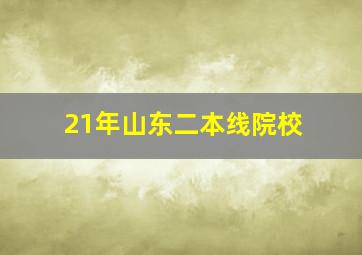 21年山东二本线院校