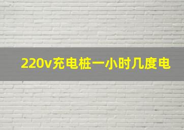 220v充电桩一小时几度电