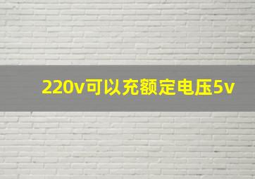 220v可以充额定电压5v