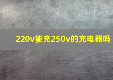 220v能充250v的充电器吗