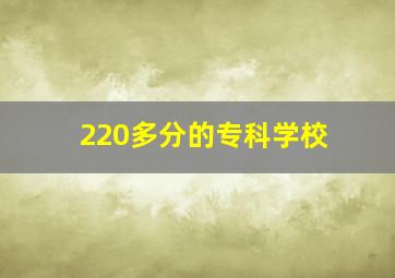 220多分的专科学校