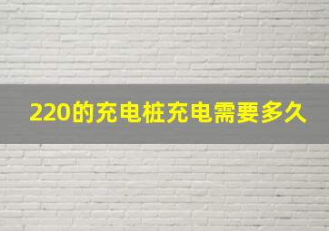 220的充电桩充电需要多久