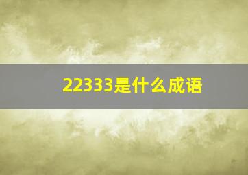 22333是什么成语