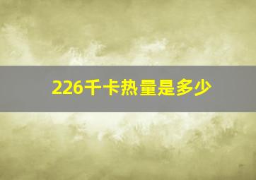 226千卡热量是多少