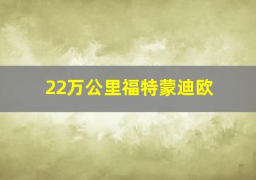 22万公里福特蒙迪欧