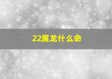 22属龙什么命