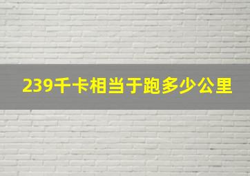 239千卡相当于跑多少公里