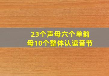 23个声母六个单韵母10个整体认读音节