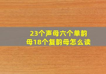 23个声母六个单韵母18个复韵母怎么读