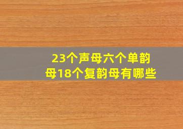 23个声母六个单韵母18个复韵母有哪些