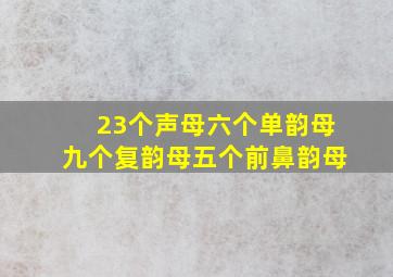 23个声母六个单韵母九个复韵母五个前鼻韵母