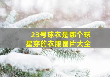 23号球衣是哪个球星穿的衣服图片大全