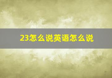 23怎么说英语怎么说