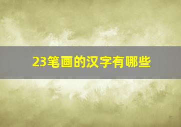 23笔画的汉字有哪些