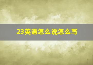 23英语怎么说怎么写