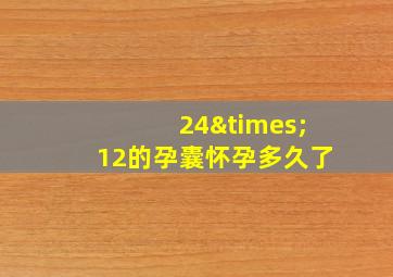 24×12的孕囊怀孕多久了