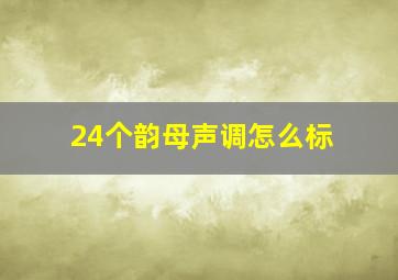 24个韵母声调怎么标