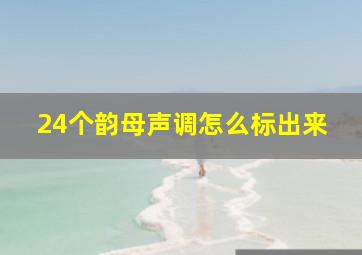 24个韵母声调怎么标出来