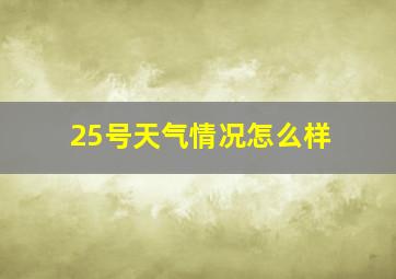 25号天气情况怎么样