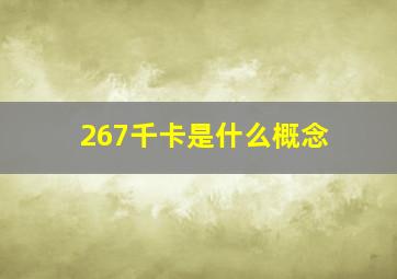 267千卡是什么概念