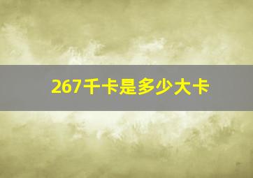 267千卡是多少大卡