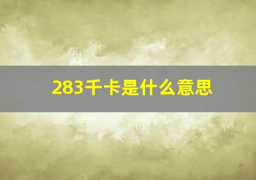 283千卡是什么意思