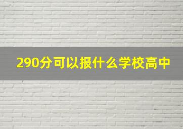 290分可以报什么学校高中