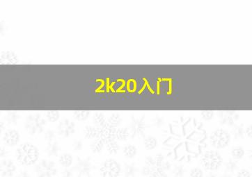 2k20入门