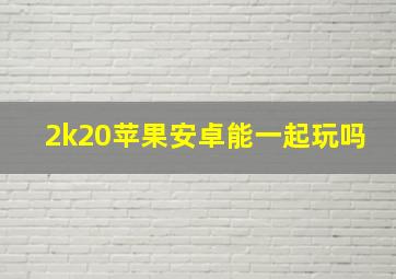 2k20苹果安卓能一起玩吗