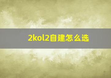 2kol2自建怎么选