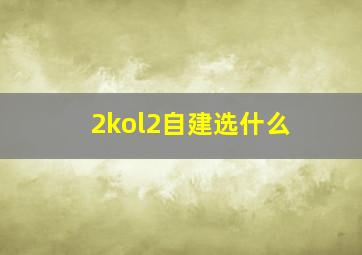 2kol2自建选什么