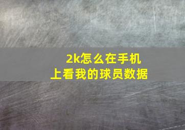 2k怎么在手机上看我的球员数据