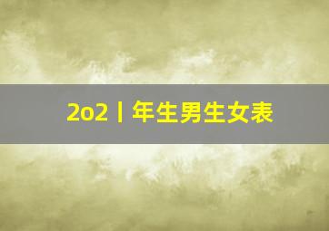 2o2丨年生男生女表