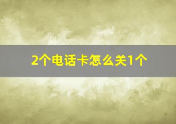 2个电话卡怎么关1个