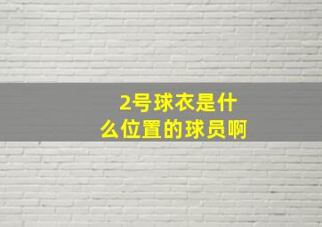 2号球衣是什么位置的球员啊