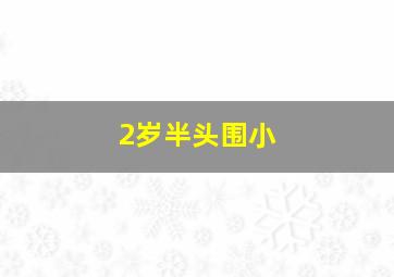 2岁半头围小