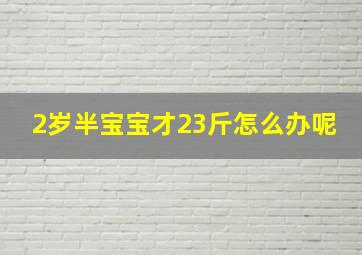 2岁半宝宝才23斤怎么办呢