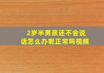 2岁半男孩还不会说话怎么办呢正常吗视频