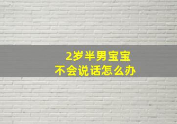 2岁半男宝宝不会说话怎么办