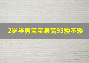 2岁半男宝宝身高93矮不矮