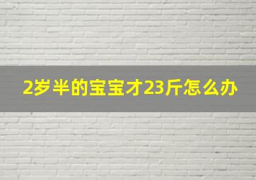 2岁半的宝宝才23斤怎么办