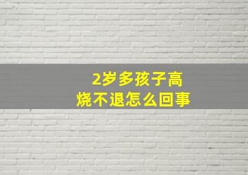 2岁多孩子高烧不退怎么回事