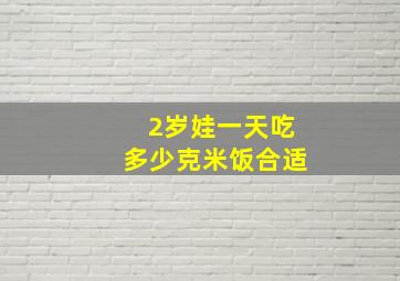 2岁娃一天吃多少克米饭合适