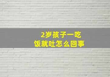 2岁孩子一吃饭就吐怎么回事