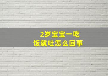 2岁宝宝一吃饭就吐怎么回事