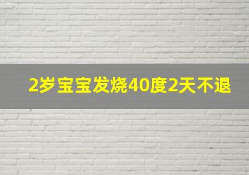 2岁宝宝发烧40度2天不退